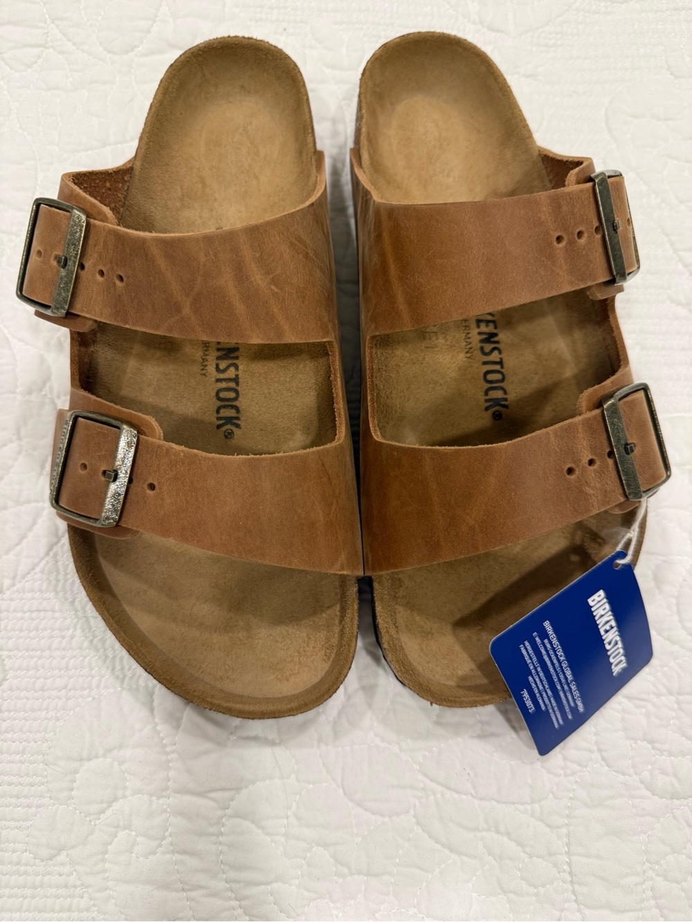 Birkenstock Men's Brown Leather Two-Strap Sandals